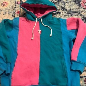 Teddy Fresh Pink and Teal Hoodie